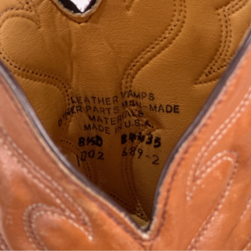 Miller Stockman Brown Leather Western Cowboy Boots Mens 8.5 - Picture 9 of 12